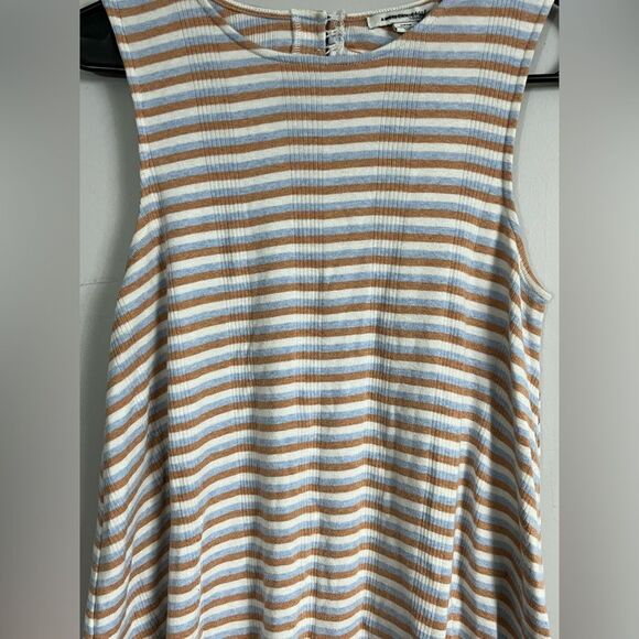 American Eagle Open Back Swing Tank T-Shirt Sleeveless Striped Dress Size Small - Picture 2 of 8